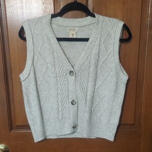 Jessica Simpson Heather Gray Cable Knit Vest